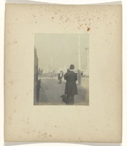 Backers photographing Tony Artz at the exit of the World's Fair in St. Louis (Louisiana Purchase Exposition), 1904