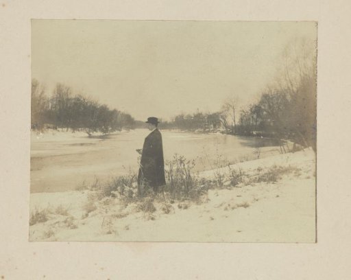 Jan C. Schüller standing on the bank of the Meramec River during the World's Fair in St. Louis (Louisiana Purchase Exposition), 1904