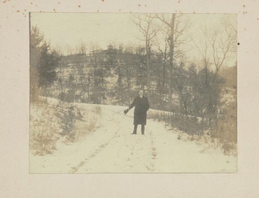 Jan C. Schüller among a few hills in the Meramec Highlands during the World's Fair in St. Louis (Louisiana Purchase Exposition), 1904