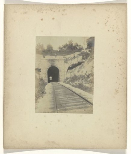 Jan C. Schüller on a railway tunnel, Meramec Highlands during the World's Fair in St. Louis (Louisiana Purchase Exposition), 1904