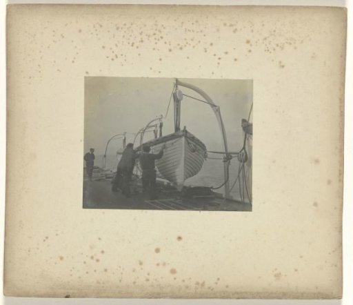 Lifeboat on the deck of a ship