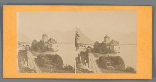 View of the Chillon Castle in Vaud, Switzerland