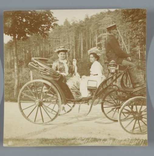 Two women in a carriage, Philippsbourg (Moselle), France