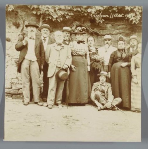 Group portrait of seven men and four women, Oberbronn (Bas-Rhin), France