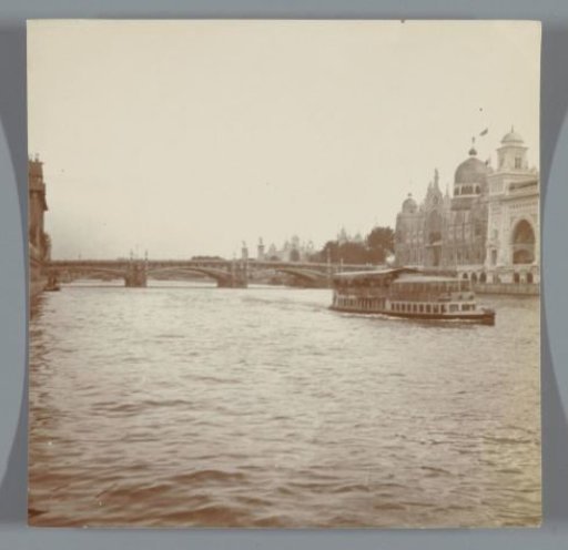 View over the Seine, with the pavilions of Italy and Turkey on the Quai des Nations to the right, Exposition Universelle (World's Fair), Paris, France