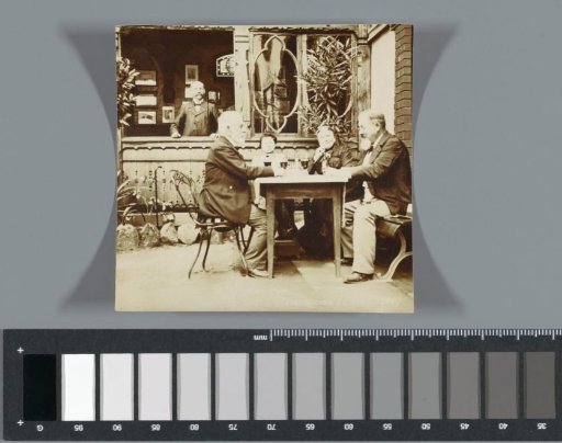 Two Men and Women at a Table (at a Café?), Niederbronn (Bas-Rhin, Alsace), France