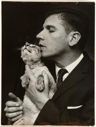Gerard Reve with the Half-Siamese Cat Justine (Named After De Sade)