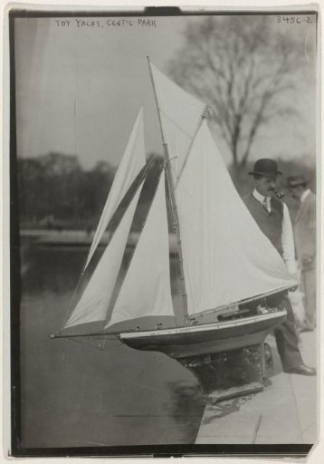 Toy Boat in a Pond in Central Park, New York City