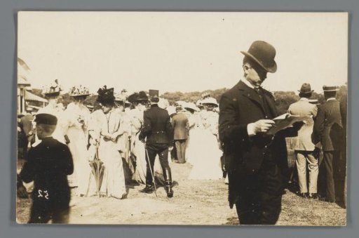 Arnolda Anthonia (Tonny) Lechner, Jeannette Lechner-van Tonderen and 'Sip' L. van Tonderen Among People at a Horse Show