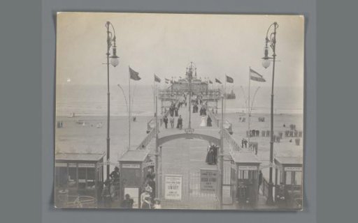 Scheveningen Beach with the Wilhelmina Promenade and the Pavilion
