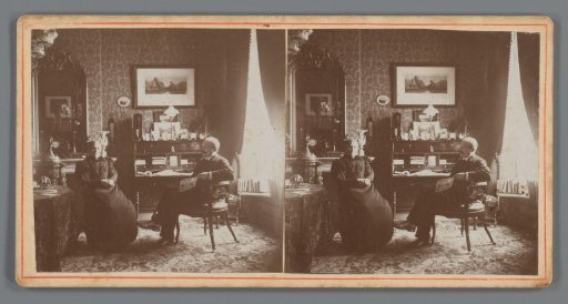 Johanna de Jong-Voet with her son Piet de Jong in his house in Arnhem