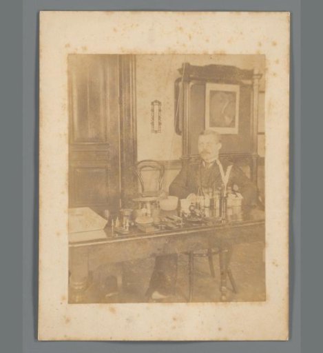 Willem de Jong at a Desk in a Building at Breestraat 19, Leiden