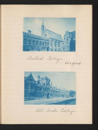 Two photographs of Balliol College and All Souls College, Oxford