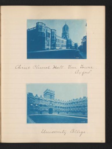 Two photographs of Christ Church College and University College, Oxford