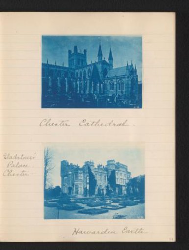 Two photographs of Chester Cathedral and Hawarden Castle