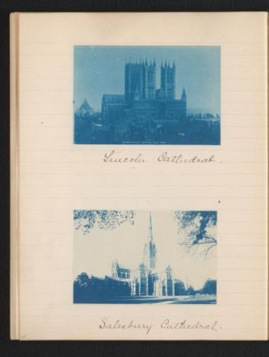 Two photographs of the cathedrals of Lincoln and Salisbury