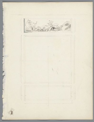 Album leaf with a drawing of a bee and plants