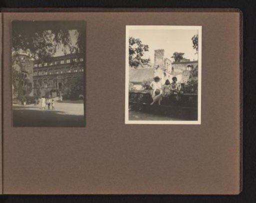 Two photographs of the family on holiday
