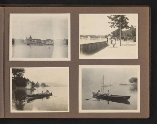 Four photographs of the family on holiday