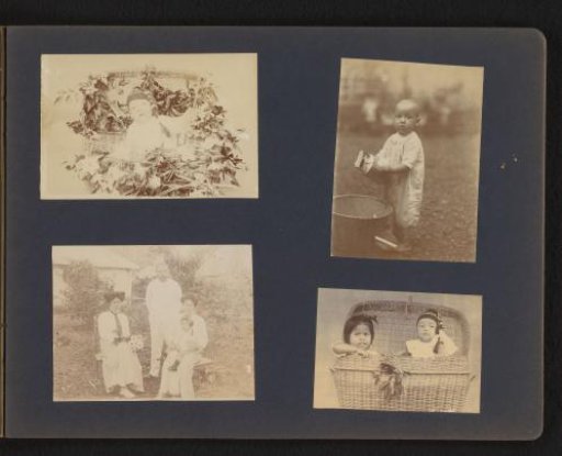 Four photographs of baby Han
