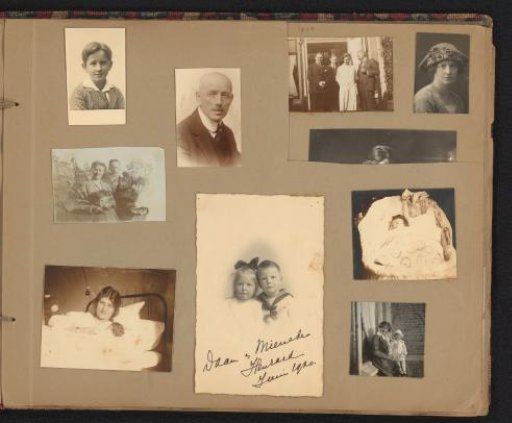 Sheet with family photographs