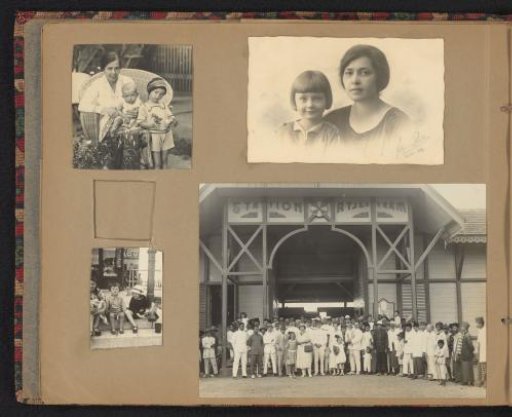 Sheet with family photographs and a ceremony of the Atjeh Tram