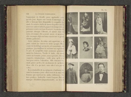 Nine portraits of mainly female criminals