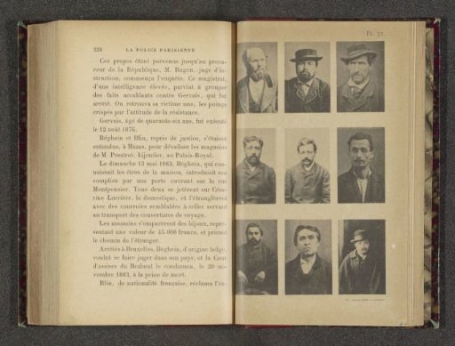 Nine portraits of unknown men, presumably criminals