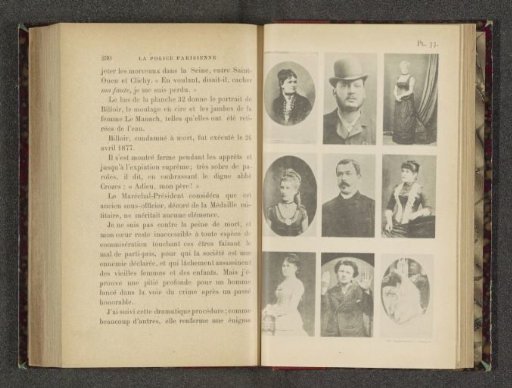 Three portraits of murderers and six female victims