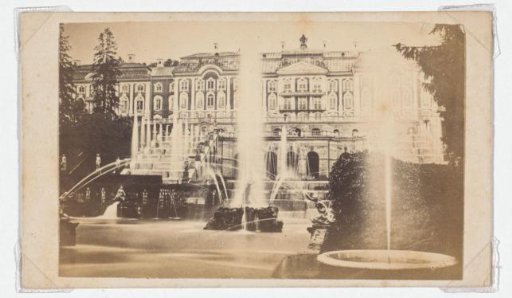 Palace with fountains in Peterhof (Saint Petersburg)