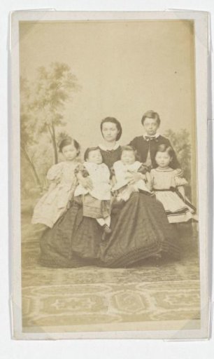 Portrait of a mother with five children
