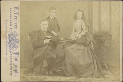Portrait of (presumably) a married couple with two children