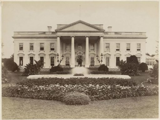 View of the north side of the White House in Washington D.C.
