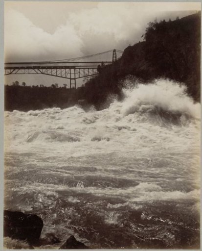 View of Niagara Falls with a bridge in the background