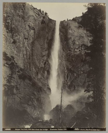 View of the Bridal Veil Falls in Yosemite Valley