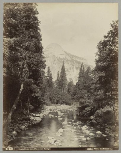 North Dome in Yosemite National Park, seen from Tis-sa-ack Bridge