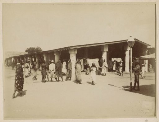 Market hall with visitors in an African country