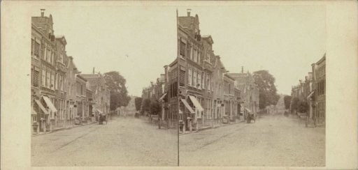 View of the Grote Houtstraat in Haarlem at the Houtbrug