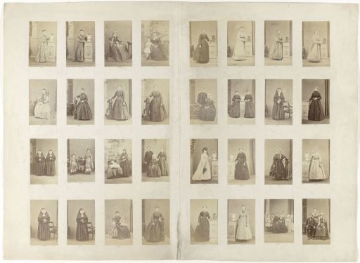 Sheet with 32 cartes-de-visite from the inventory of an unknown portrait photographer