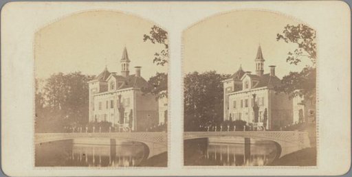 Country house with a tower near a bridge