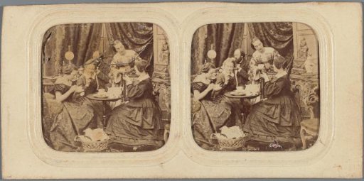 Company drinking tea in a living room