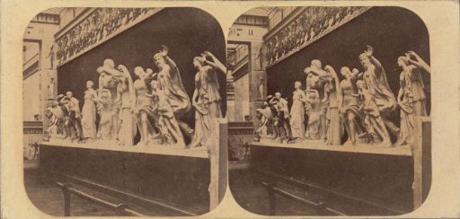 Interior of the statue gallery in the Crystal Palace in Sydenham
