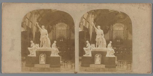 Hall interior with statues from the exhibition Art Treasures of Great Britain in Manchester