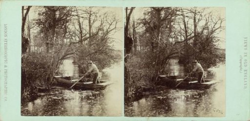 Man in a rowing boat in England