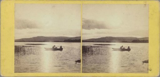 Two persons in a rowing boat on the Loch of Park in Aberdeenshire