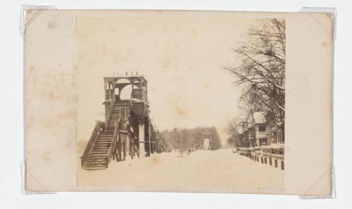 Staircase with (presumably) a rampart in the snow