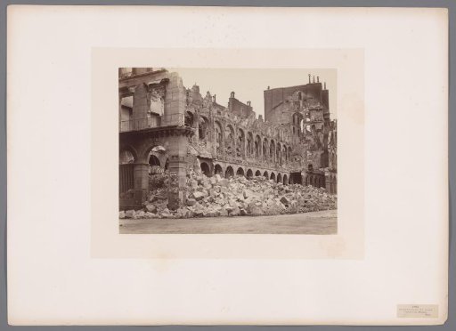The Destroyed Ministry of Finance on Rue Rivoli and Damaged Buildings on Place de la Bastille