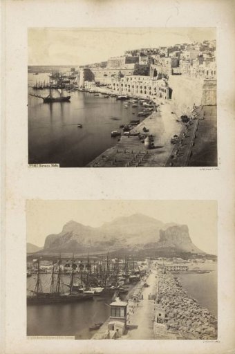 View of the harbour of Valetta at the Barakka