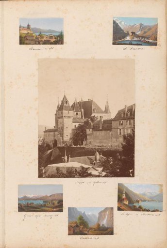 View of the church and lake of Montreux