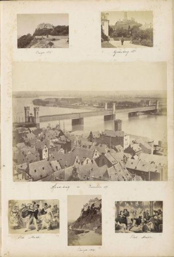 Dom Bridge (Dombrücke) in Cologne seen over rooftops